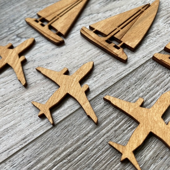 5/$10 Die Cut Wooden Shapes, Pieces of Boats and Airplanes - Picture 2 of 6